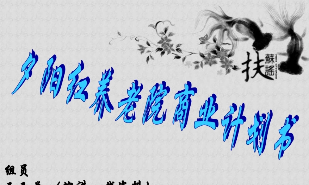 夕阳红养老院商业计划书