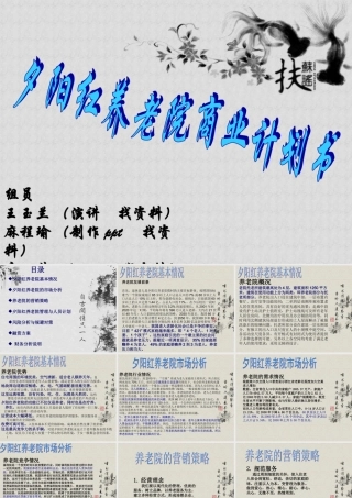 夕阳红养老院商业计划书