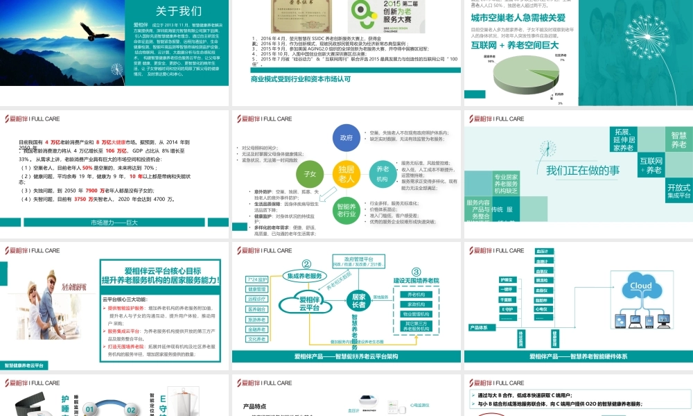 智慧健康养老云平台商业计划书