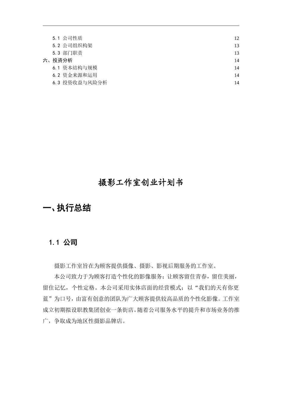 摄影社团创业计划书_第3页