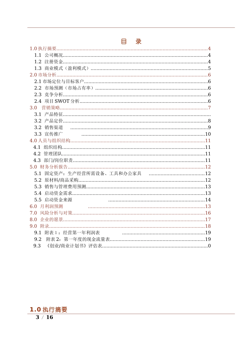 创业教育创业计划书模板_第3页