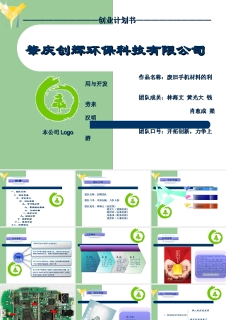 创业计划书肇庆创辉环保科技有限公司模板