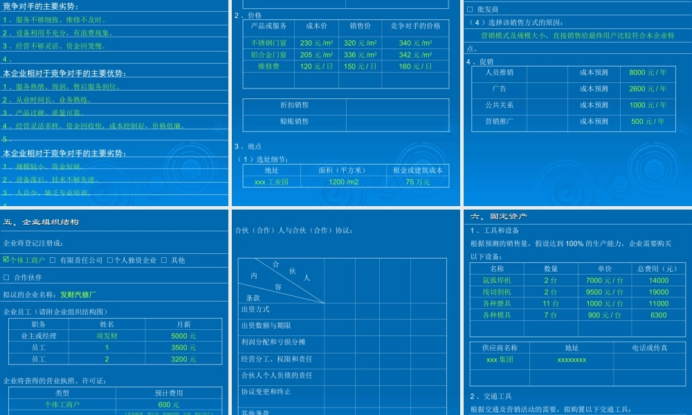 大学生创业项目计划书范文