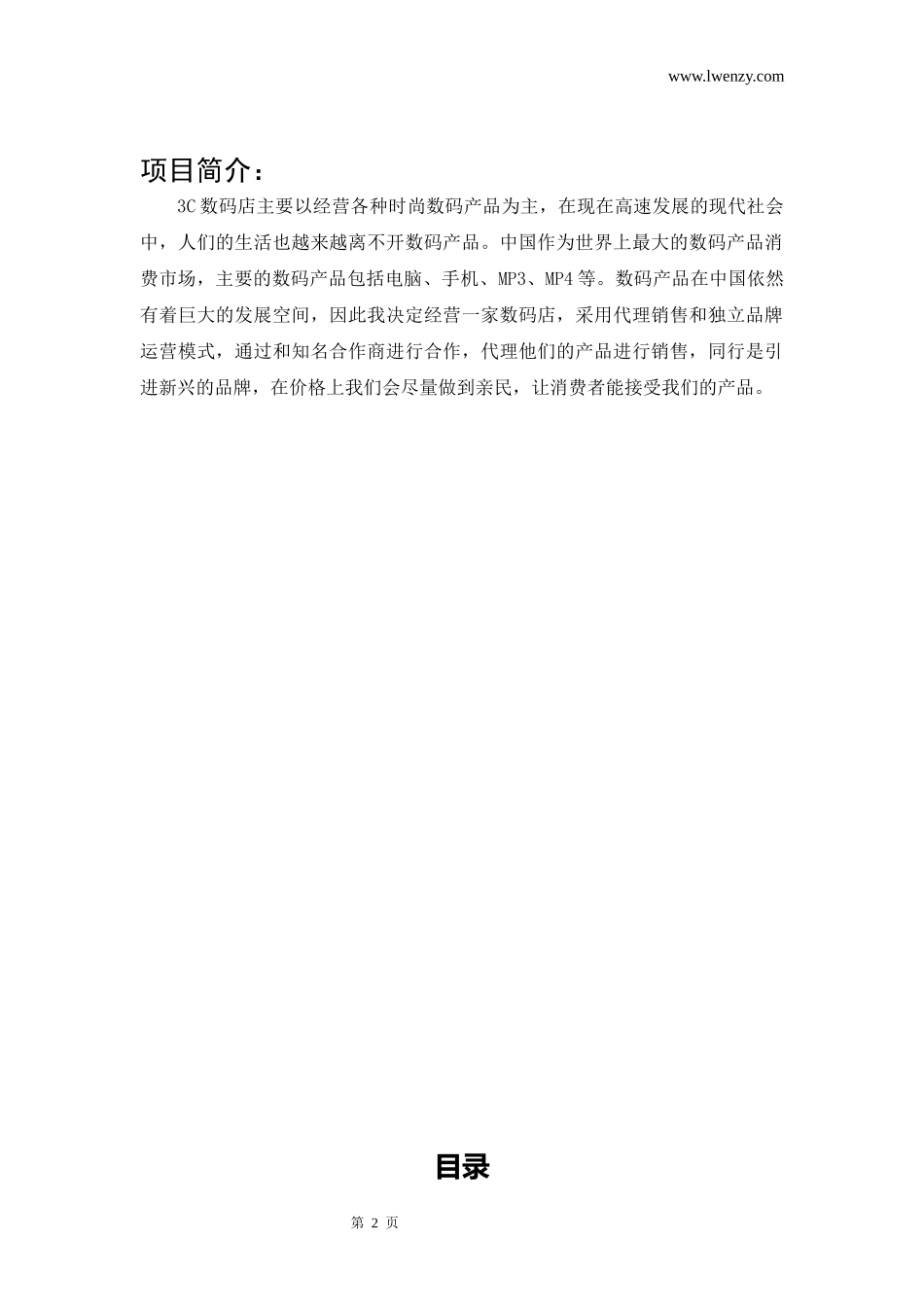 3C数码店创业计划书_第2页