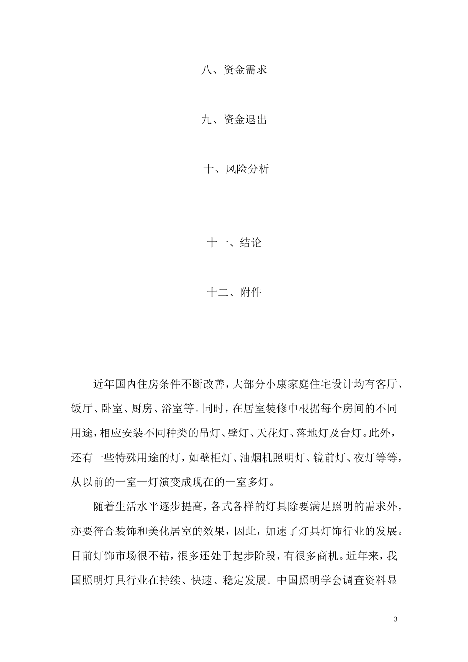 灯饰创业计划书_第3页