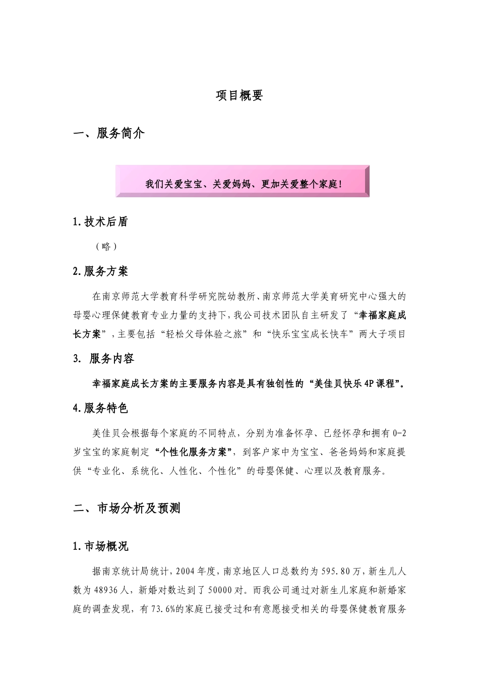 母婴服务创业计划书_第3页