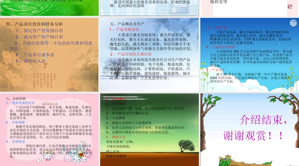 激光设备创业计划书