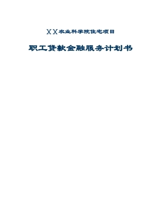 贷款金融服务计划书