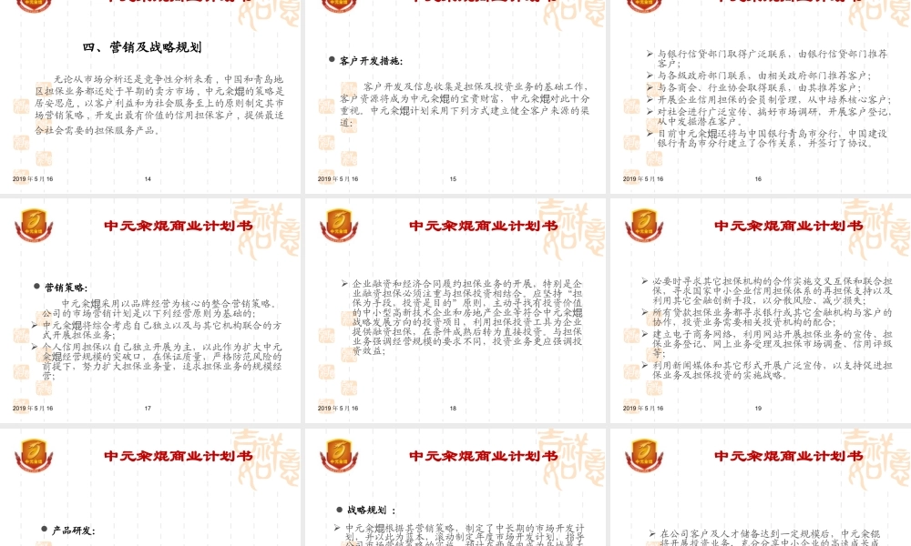 金融投资担保公司商业计划书