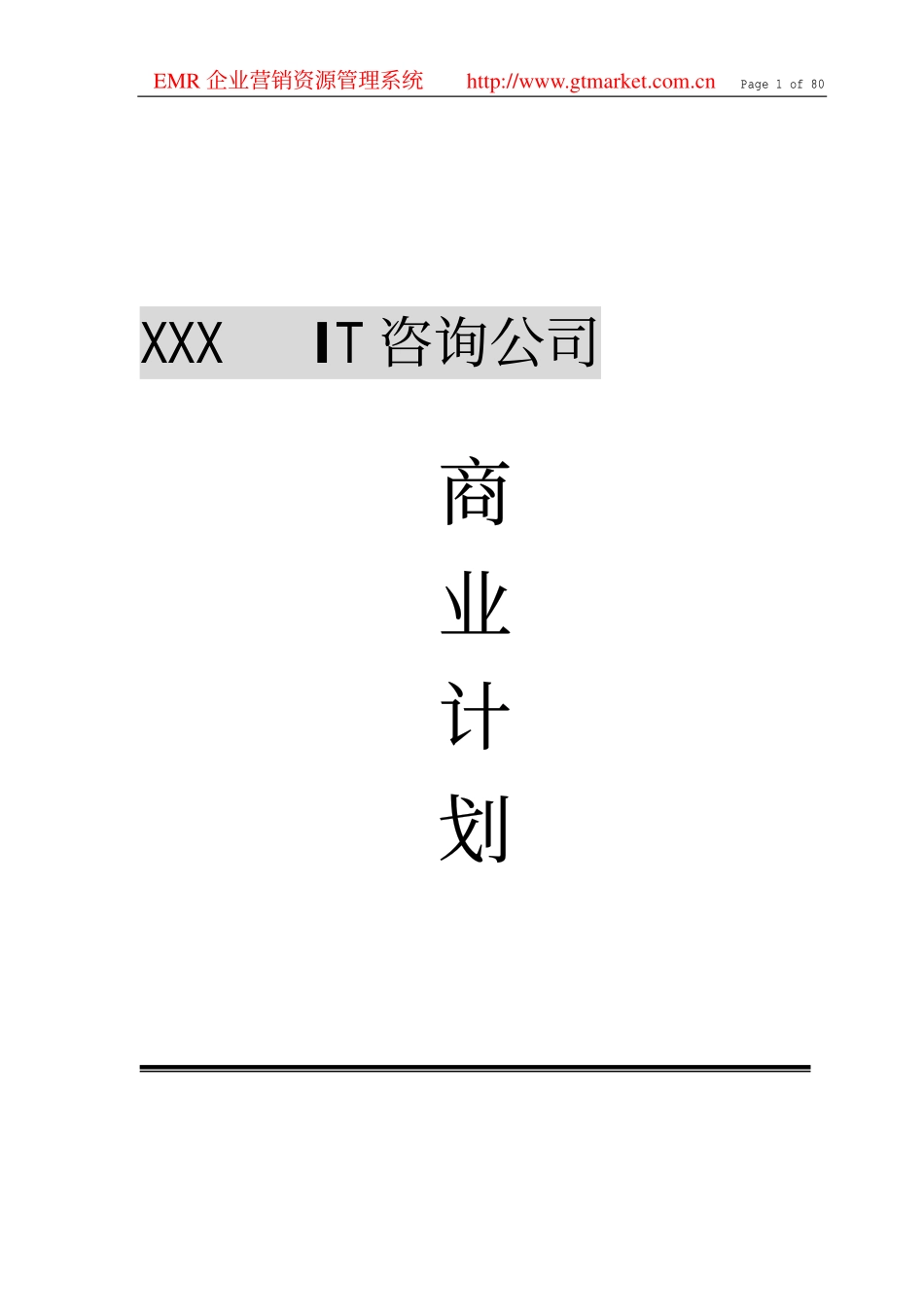 IT咨询公司商业计划书_第1页