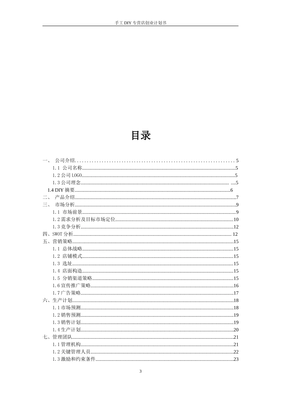DIY小店-创业计划书_第3页