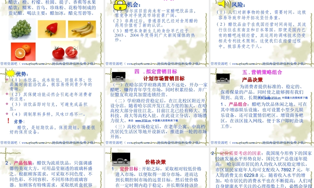 醋吧开店营销策划书