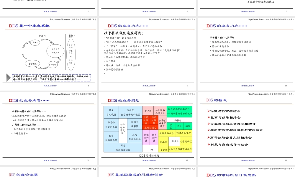 迪迪星儿童世界(DDS)商业计划书