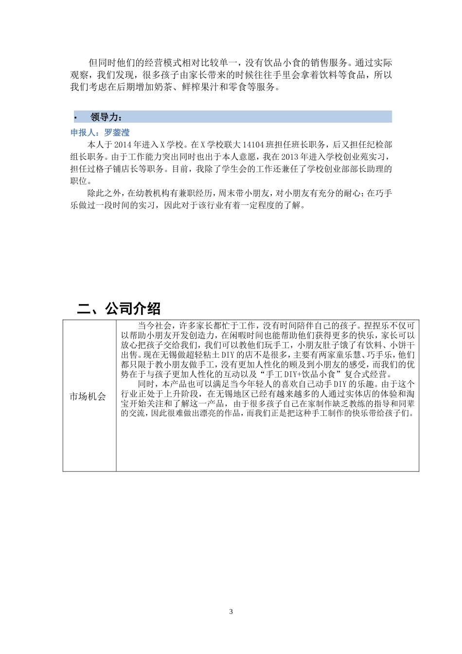捏捏乐DIY手工坊——创业计划书_第3页