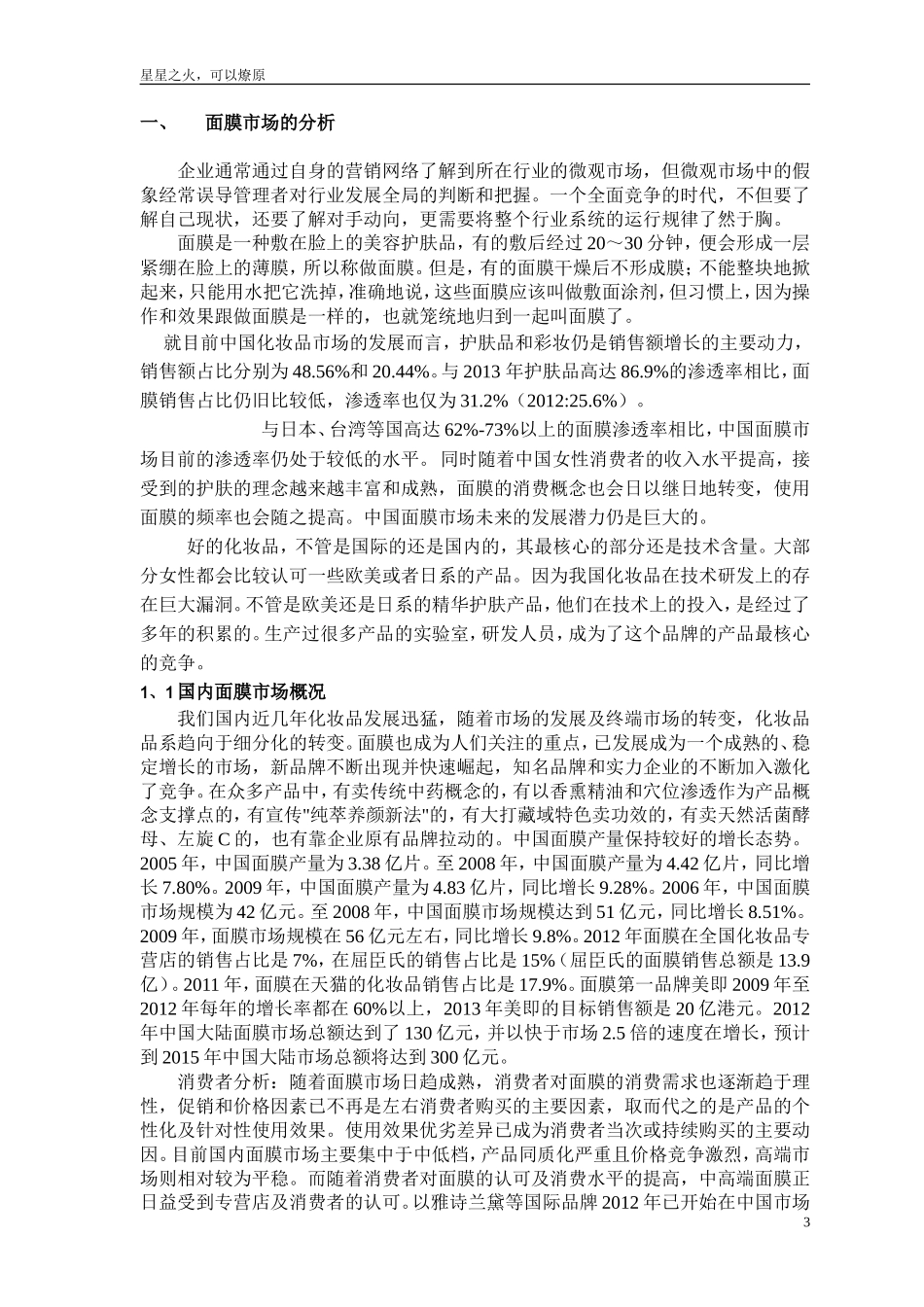 公司项目(化妆面膜)启动计划书文档_第3页