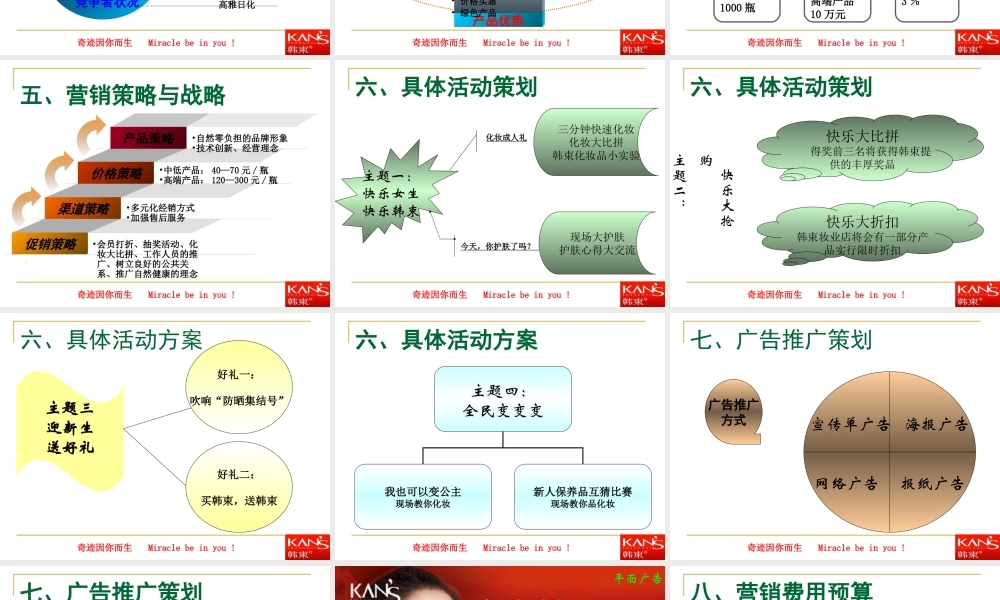 韩束妆业市场营销策划书