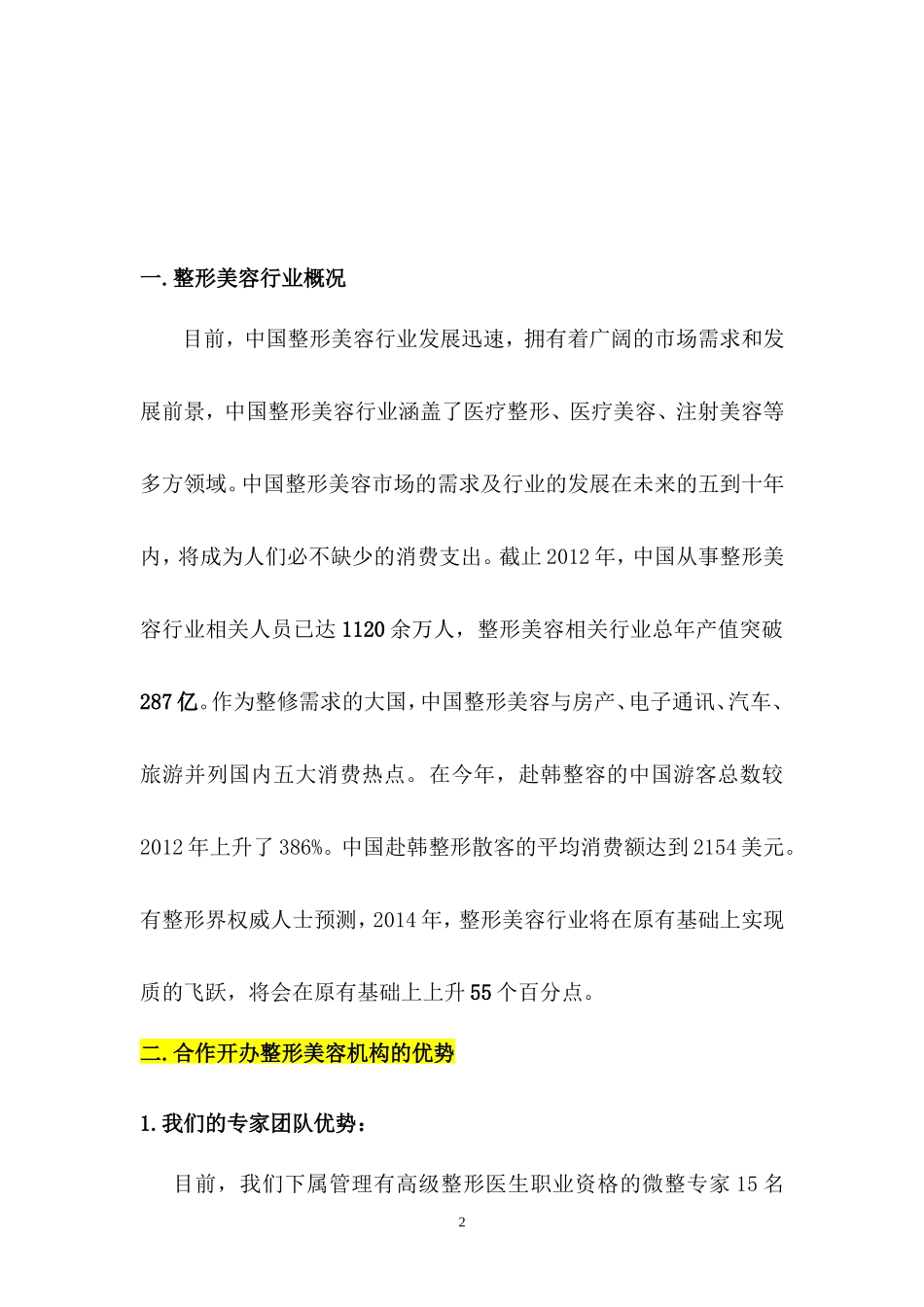 整形美容商业计划书3_第2页