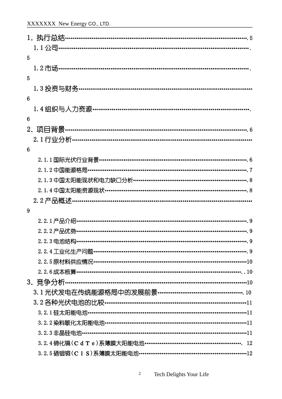 XXXX新能源有限公司商业计划书最终版_第2页