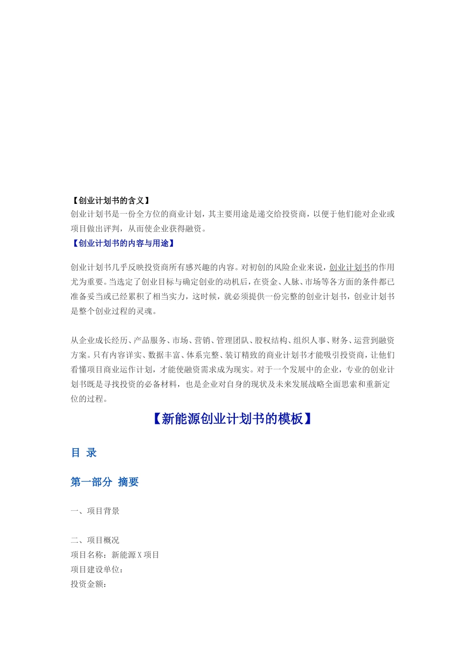 新能源创业计划书模板_第2页