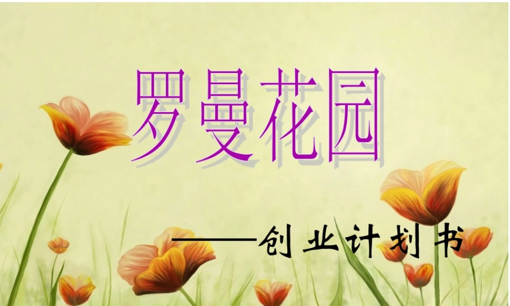 花店的创业计划大赛创业计划书