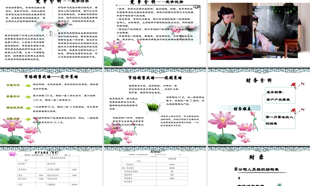 茶馆创业计划书