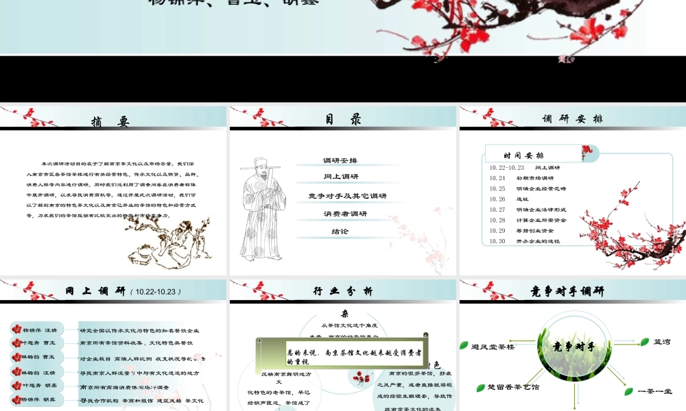 茶馆创业计划书调研报告(精)