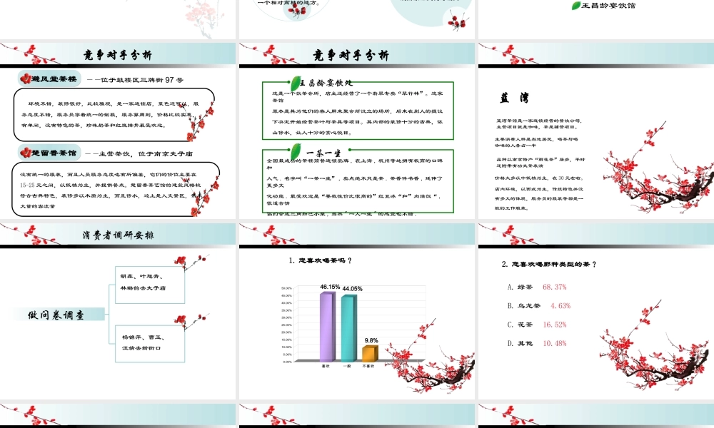 茶馆创业计划书调研报告(精)