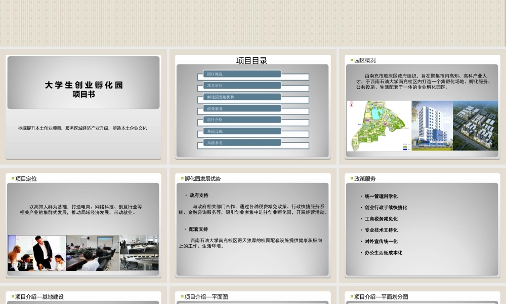 大学生创业孵化园项目计划书