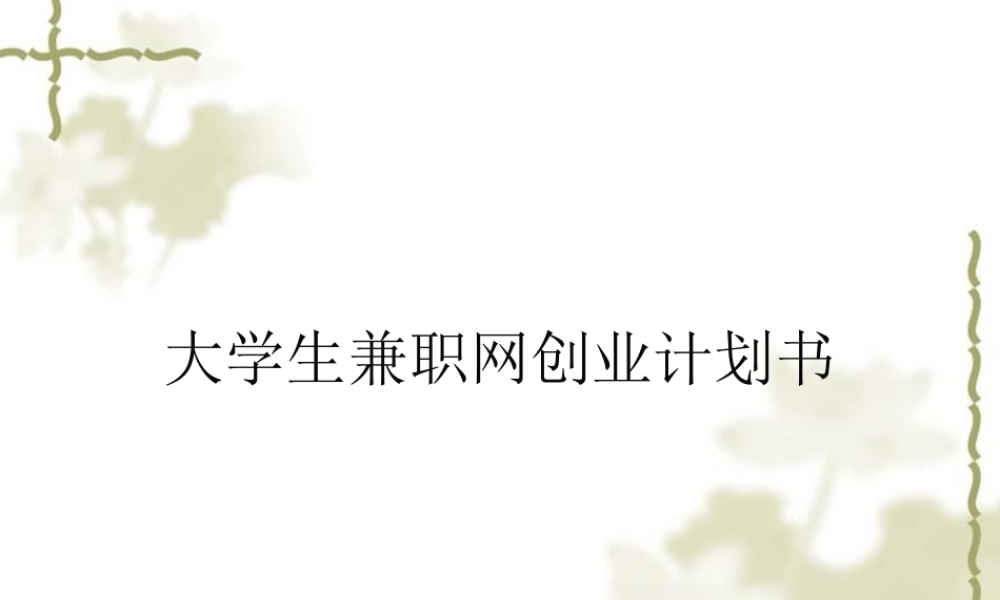 大学生兼职网创业计划书