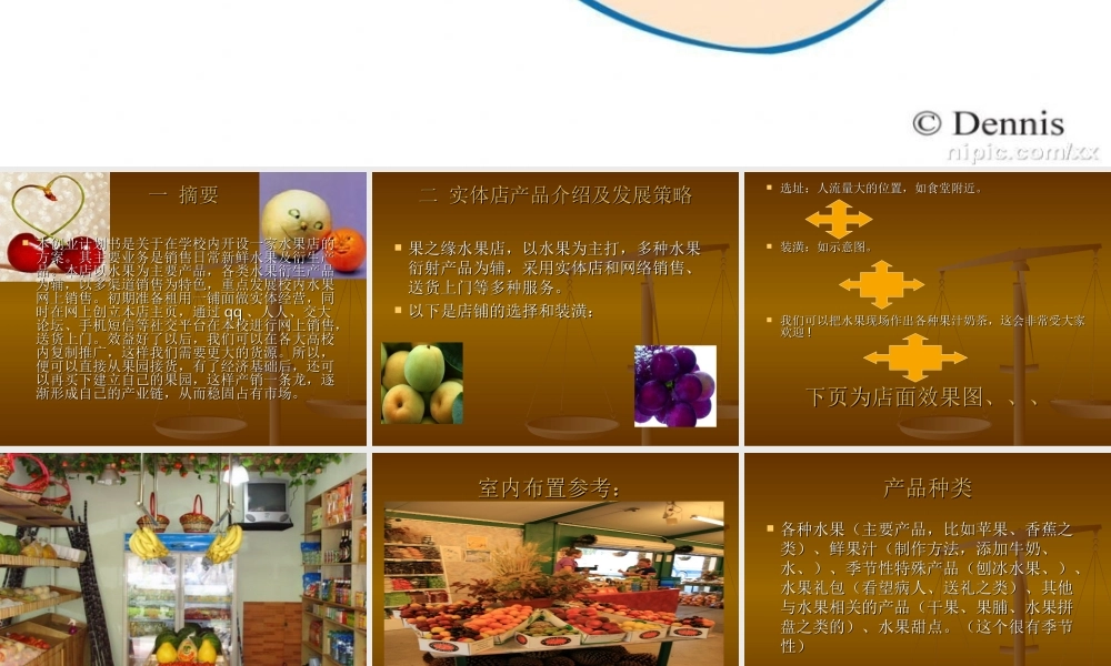 校园水果店创业计划书(31页)