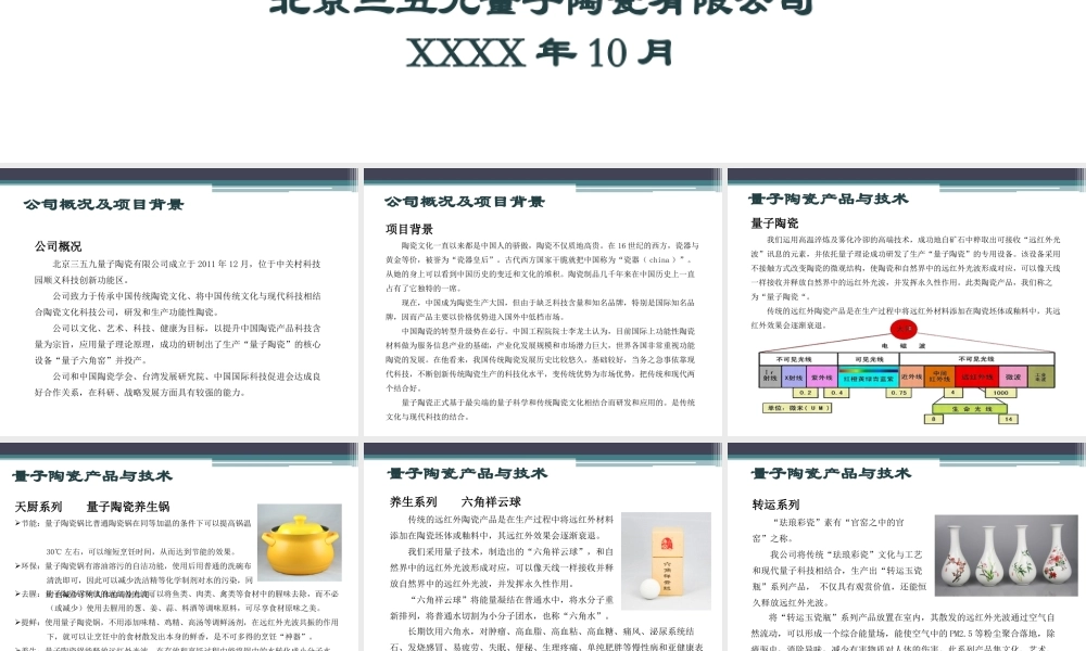 量子陶瓷融资商业计划书