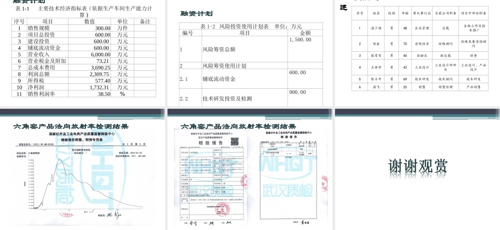 量子陶瓷融资商业计划书