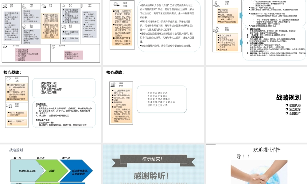 月嫂培训商业计划书