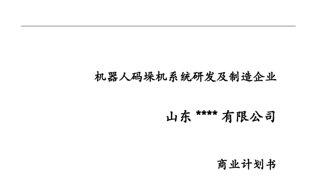 机器人项目商业计划书-(1)