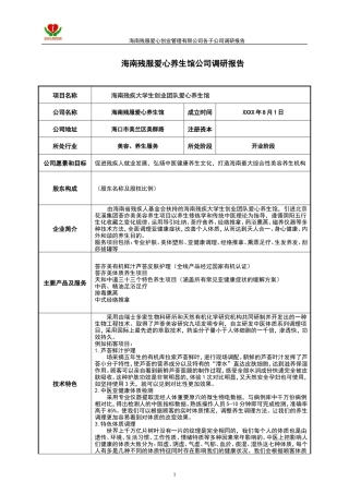 标准美容院馆商业计划书