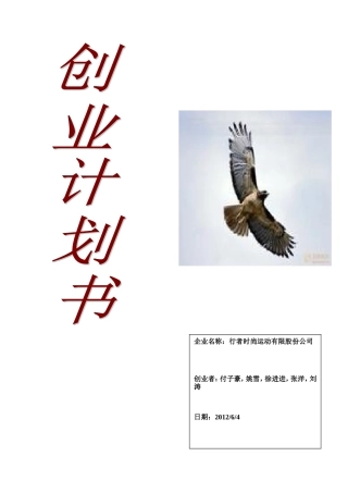 篮球企业创业计划书