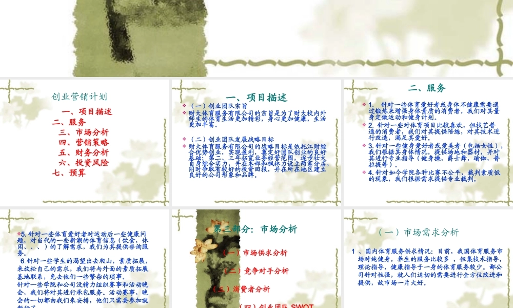 体育创业策划书