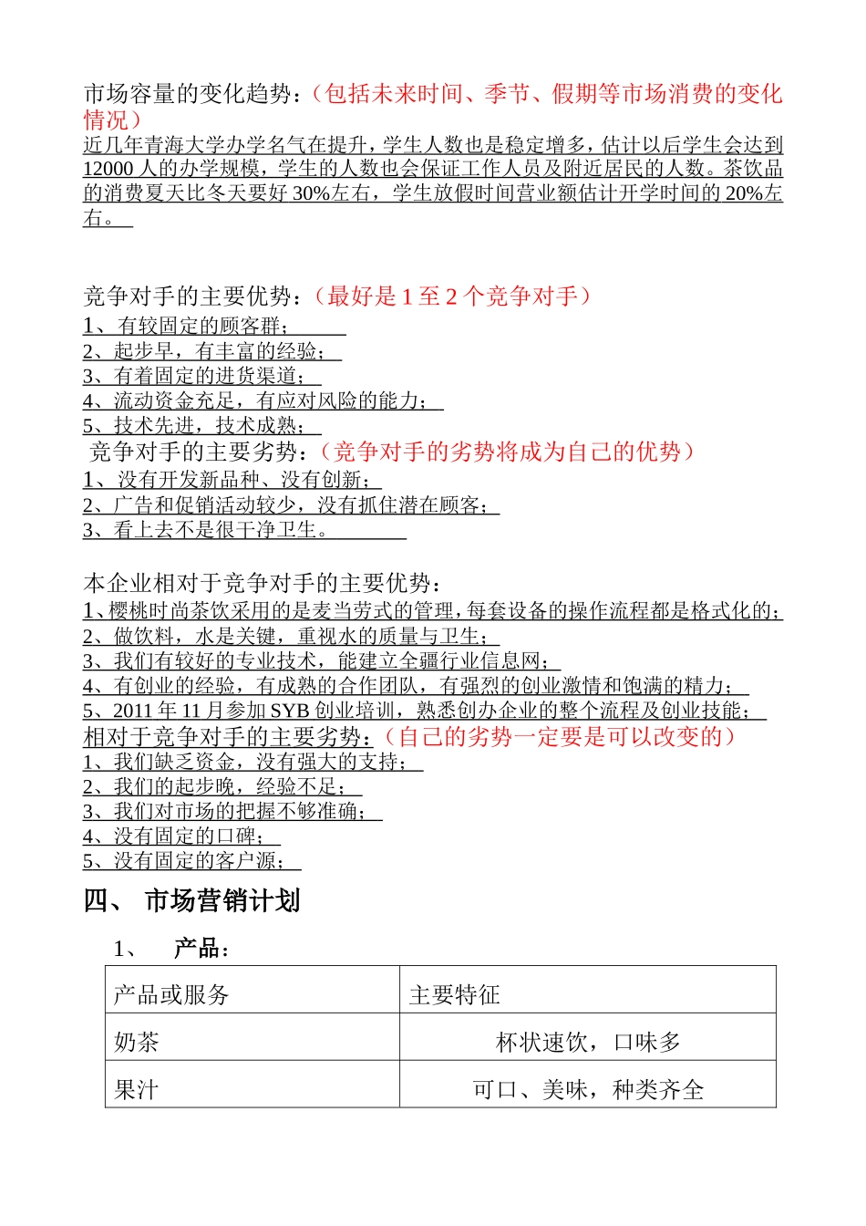 SYB创业计划书(樱桃时尚茶饮)_第3页