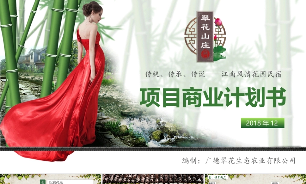 “翠花山庄”民宿项目可行性研究报告暨商业计划书