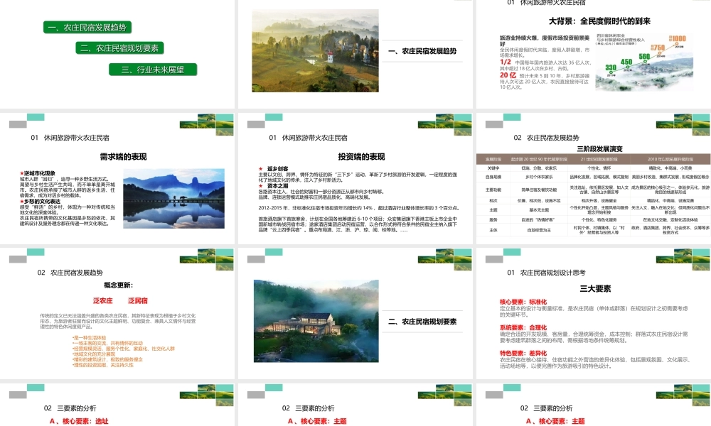 农庄民宿发展新趋势与规划重点