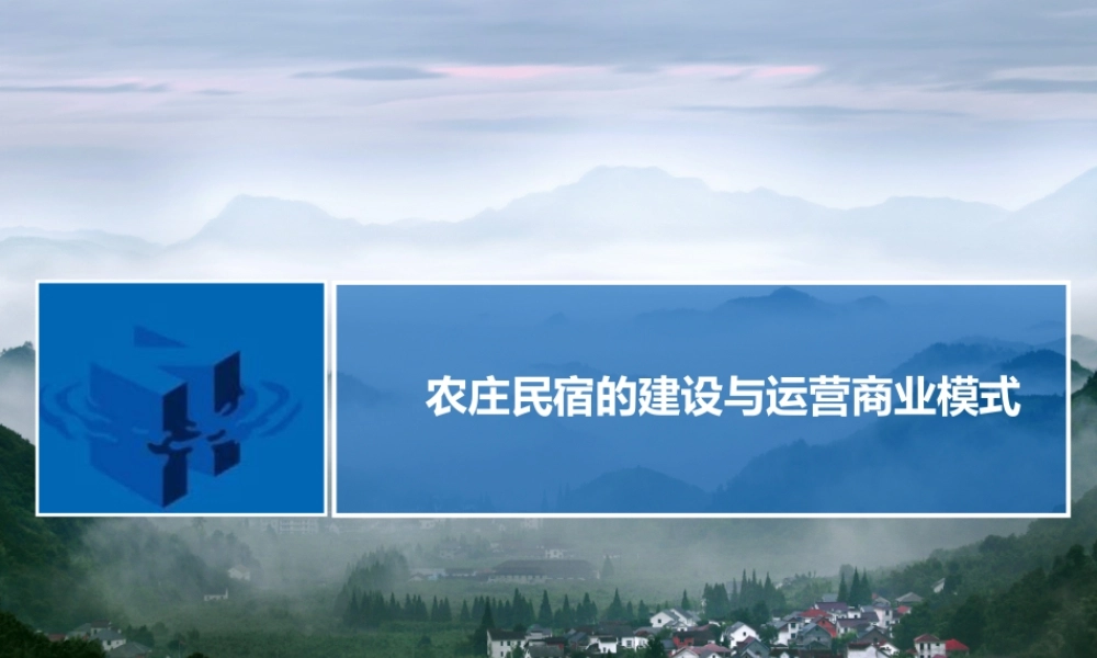 乡村民宿酒店的建设与运营.ppt