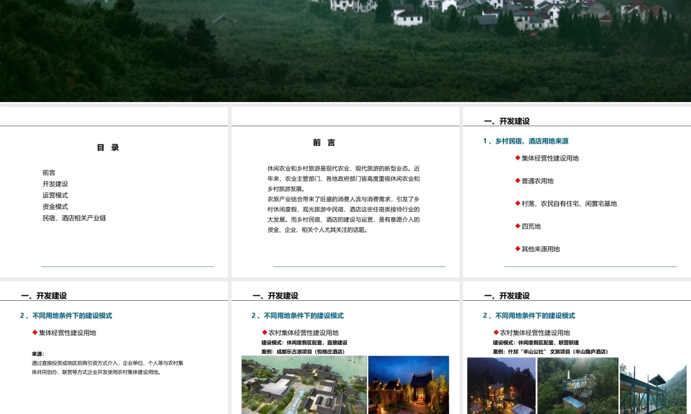乡村民宿酒店的建设与运营.ppt