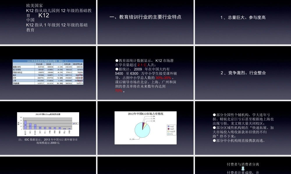 中国K12教育培训行业现状及走向.精讲
