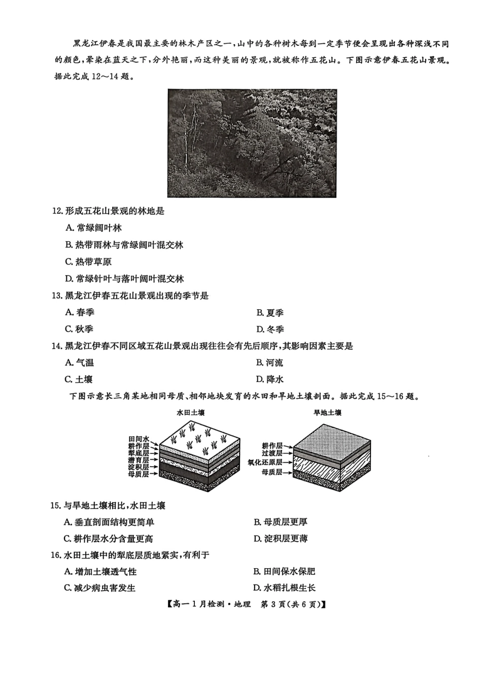 河南省洛阳市洛阳强基联盟2026-2027学年高一上学期1月月考【地理】试卷+答案_第3页