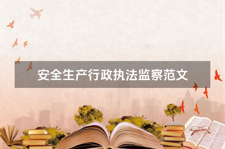 安全生产行政执法监察范文