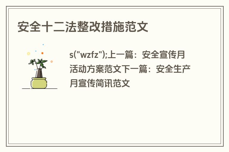 安全十二法整改措施范文