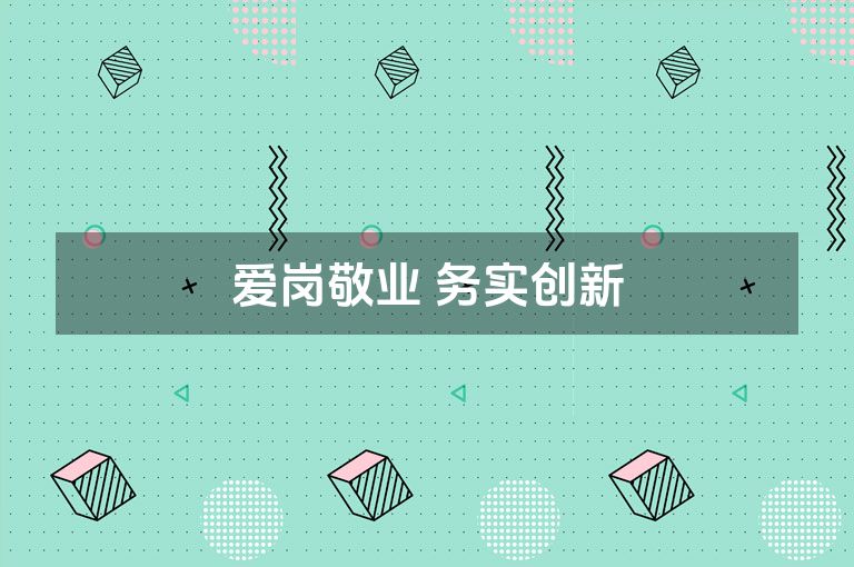 爱岗敬业 务实创新 爱岗敬业 务实创新